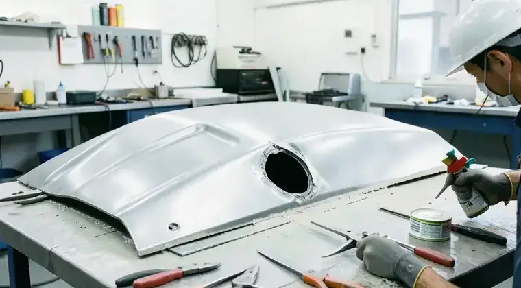 鈑金修理の作業